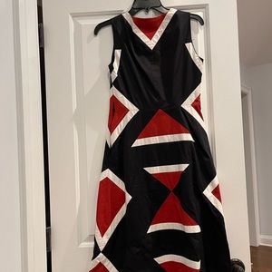 DNK geometrical summer over the knee long dress